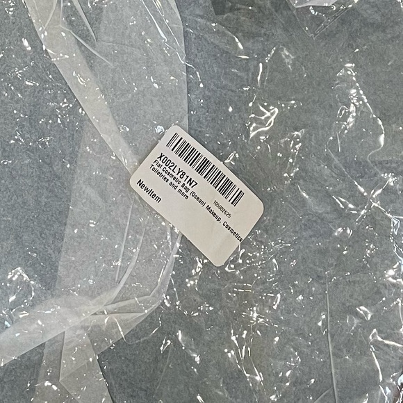 Burano Cosmetic Bag Vegan Leather Flat Zipper Pouch Denim Blue Make Up Bag - Picture 4 of 4